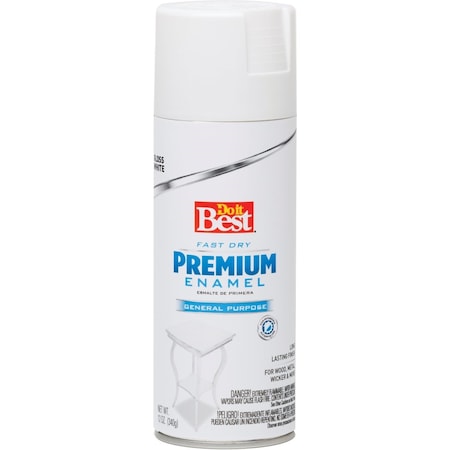 All-Source Premium Enamel 12 Oz. Gloss Spray Paint, White 203462D